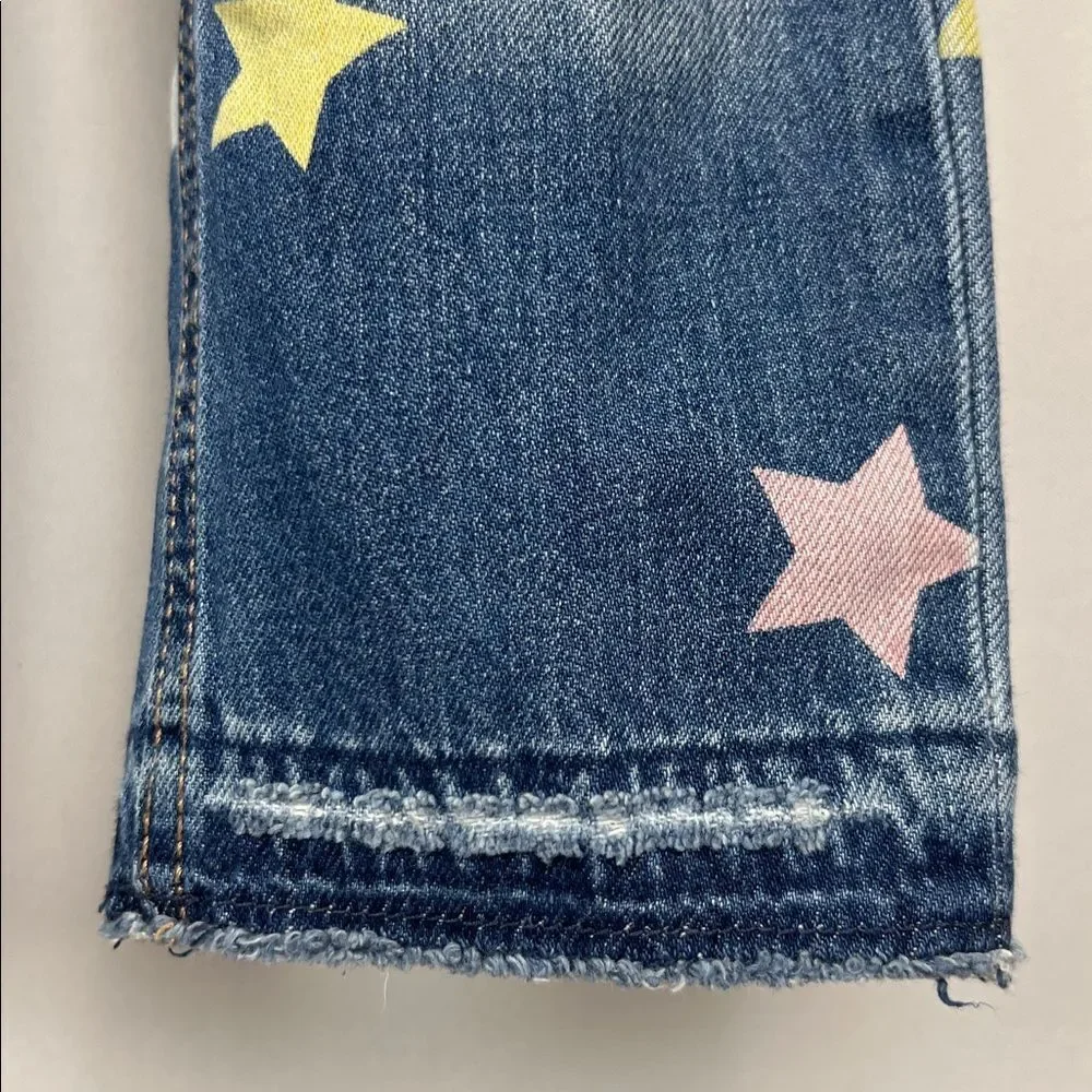 Baby GAP 90’s loose released hem multi star blue jeans adjustable waist 18/24 m